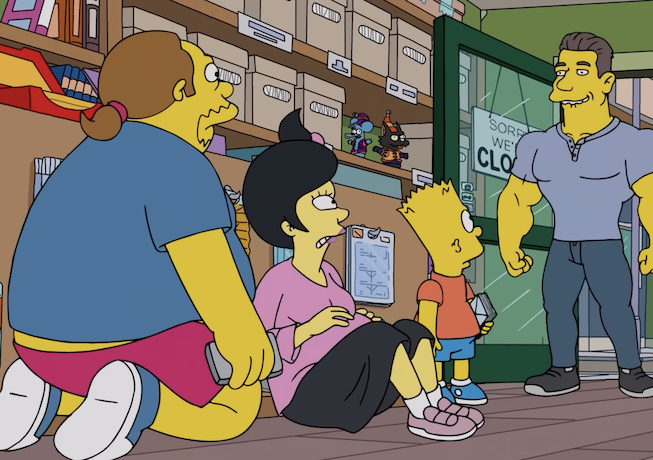 Scene from The Simpsons 'finale' episode with John Cena
